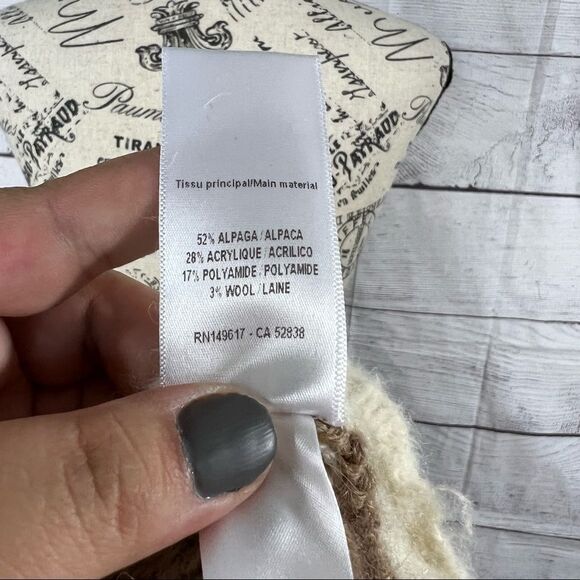 See by Chloe Alpaca Wool Zip Knit Sweater size medium cream and tan - Picture 10 of 10